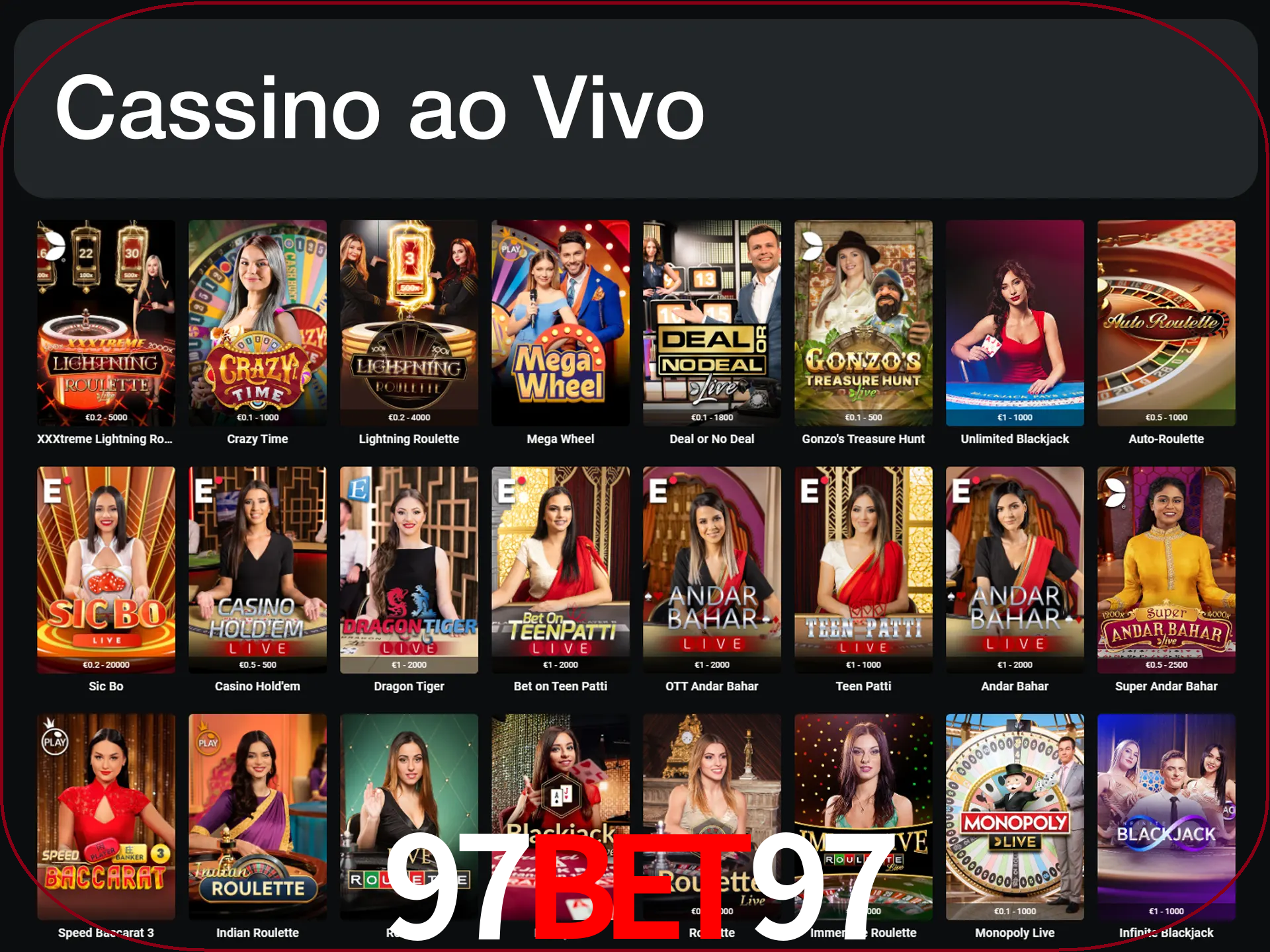 Jogue jogos de cassino com um verdadeiro dealer.