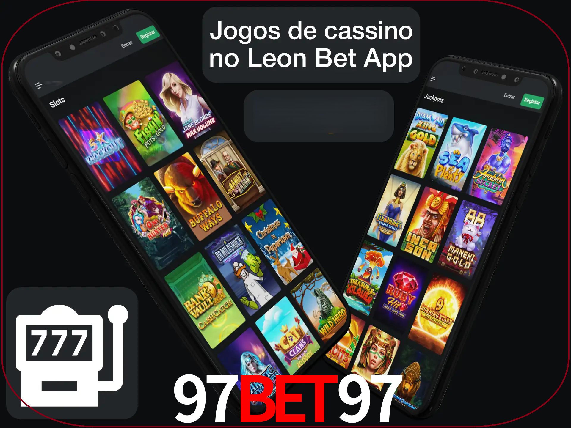 Escolha quais jogos de cassino jogar no app.