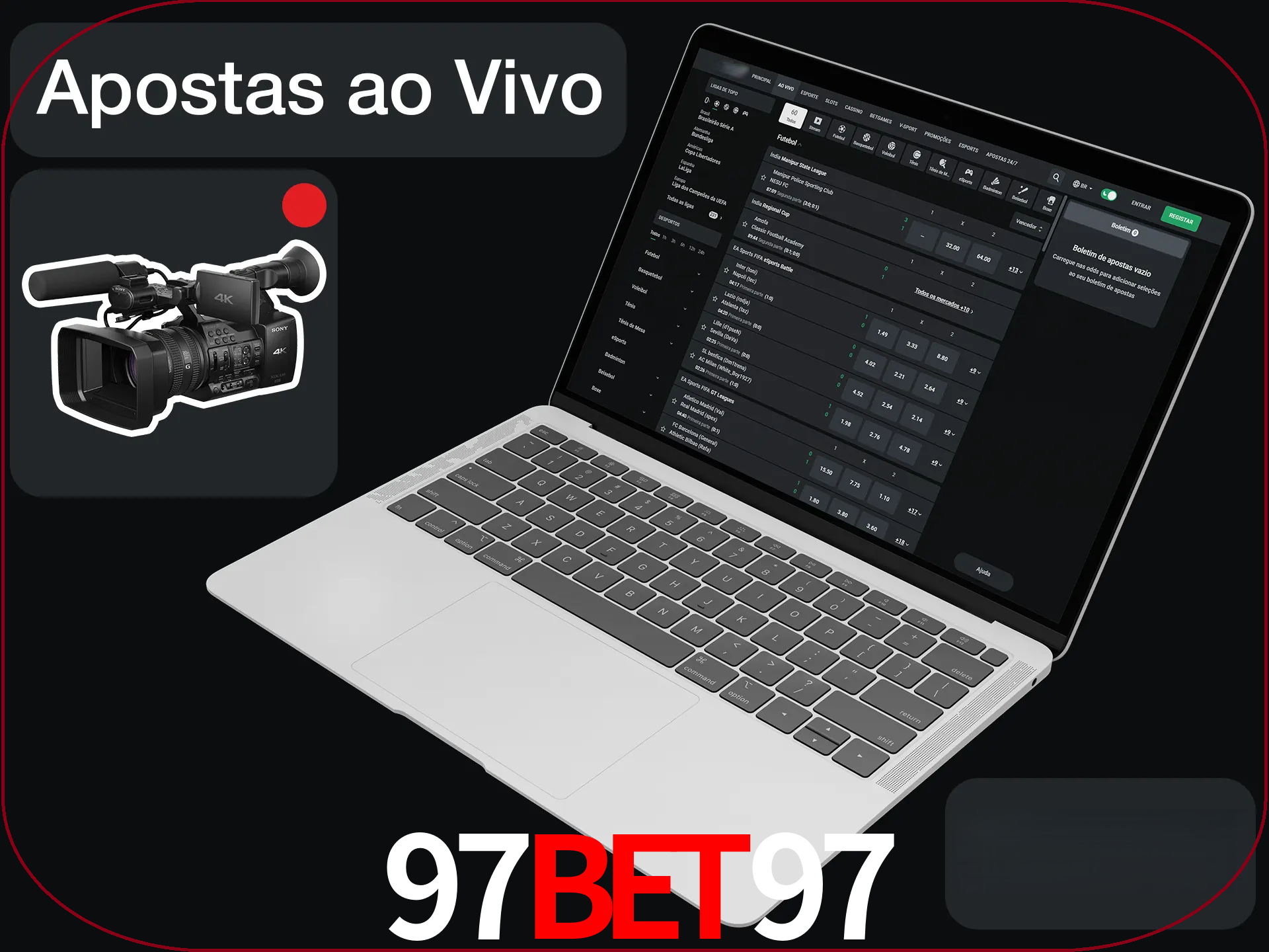 Aposte em formato ao vivo em nosso site.